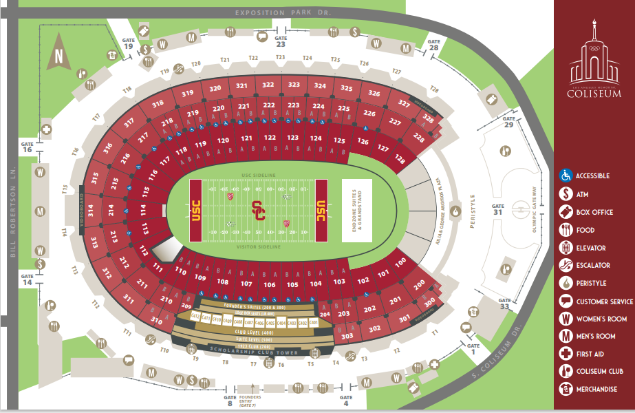 USC Football Stadium Seating Chart